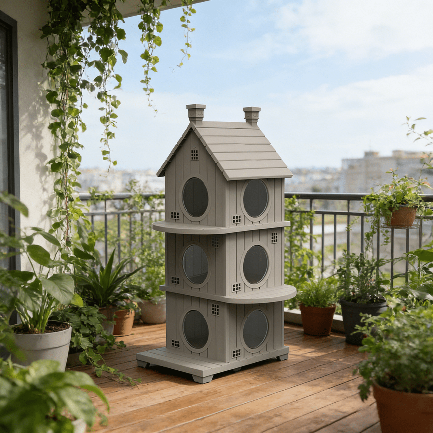 Indoor and Outdoor Universal Plastic Cat Houseu002Fcat Bed, All-weather Sun Protection and Scratch Resistance Outdoor Pet Shelter | Easy to Clean, Ventilated and Odorless, Sturdy and Durable, Multiple Sizes to Meet The Needs of Different Cats - Image 5