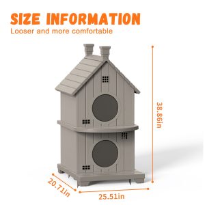 Indoor and Outdoor Universal Plastic Cat Houseu002Fcat Bed, All-weather Sun Protection and Scratch Resistance Outdoor Pet Shelter | Easy to Clean, Ventilated and Odorless, Sturdy and Durable, Multiple Sizes to Meet The Needs of Different Cats