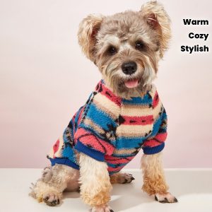 Warm Floral Print Pet Sweater For Small And Medium Dogs - Cozy And Stylish Cold Weather Dog Apparel