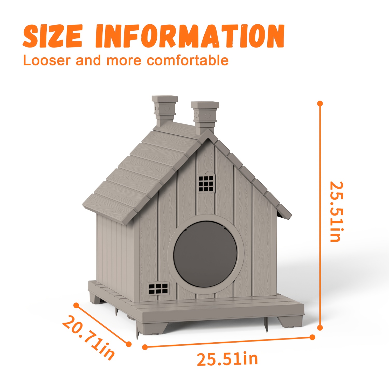 Indoor and Outdoor Universal Plastic Cat Houseu002Fcat Bed, All-weather Sun Protection and Scratch Resistance Outdoor Pet Shelter | Easy to Clean, Ventilated and Odorless, Sturdy and Durable, Multiple Sizes to Meet The Needs of Different Cats - Image 4