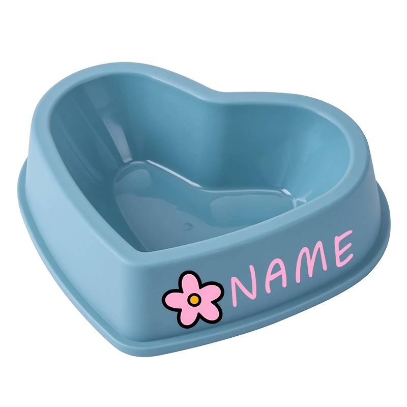 1pc Personalized Custom Name Heart-Shaped Dog Bowl - Customizable Pet Bowl with Floral Design, PP Material - Personalized Pet Food Bowl Stand, Smallu002FMediumu002FLarge Dog Feeding Bowl, No Power Required Durable Pet Feeding Stand, Suitable for Cats - Image 6