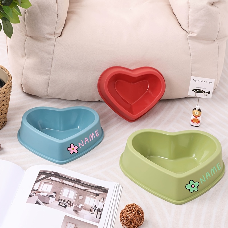 1pc Personalized Custom Name Heart-Shaped Dog Bowl - Customizable Pet Bowl with Floral Design, PP Material - Personalized Pet Food Bowl Stand, Smallu002FMediumu002FLarge Dog Feeding Bowl, No Power Required Durable Pet Feeding Stand, Suitable for Cats - Image 8