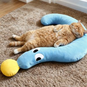 Pet Pillow, Pillow for cats And Dog, Super Soft Plush Pet Comfort Toy Half Donut Pillow, Pet Supplies, Pet Bedding, Pet Toys,, gifts, gifts, machine washable