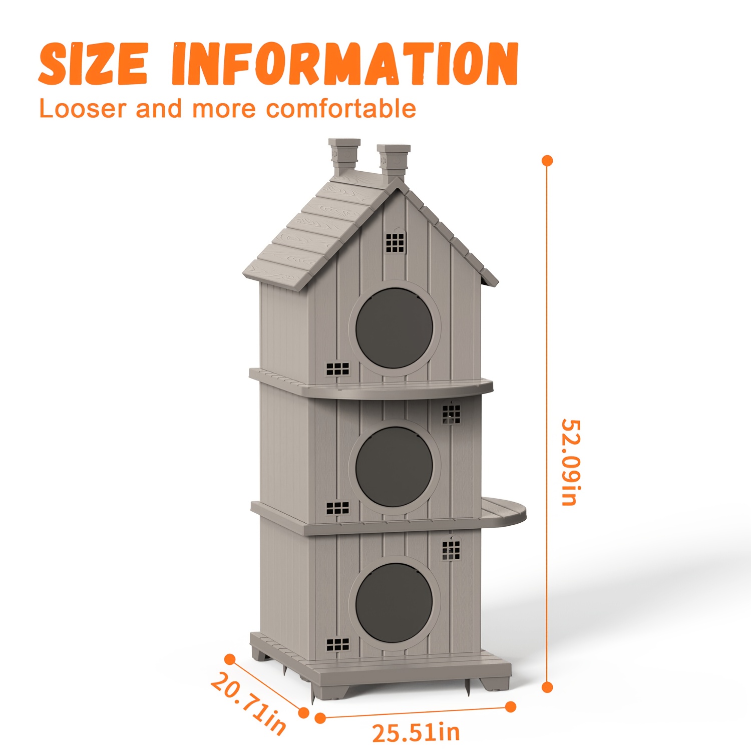 Indoor and Outdoor Universal Plastic Cat Houseu002Fcat Bed, All-weather Sun Protection and Scratch Resistance Outdoor Pet Shelter | Easy to Clean, Ventilated and Odorless, Sturdy and Durable, Multiple Sizes to Meet The Needs of Different Cats - Image 7